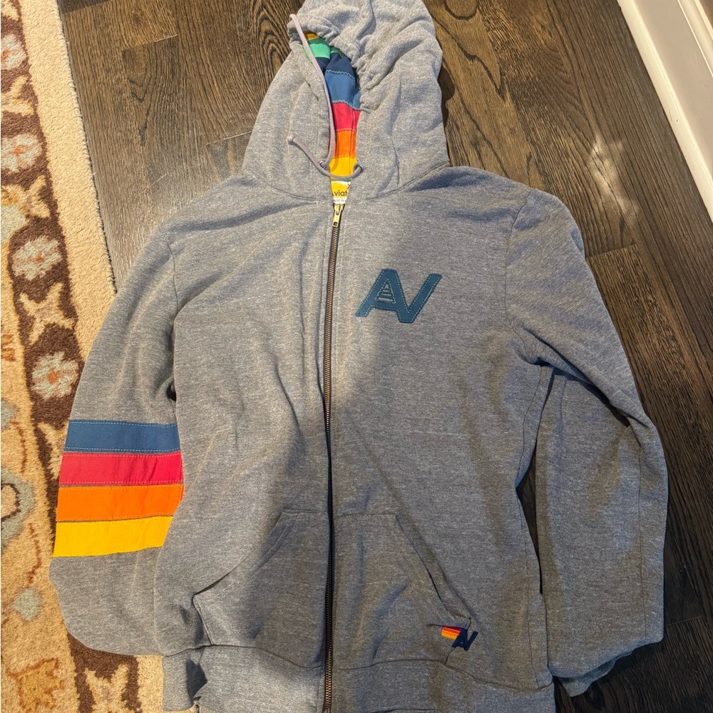 Aviator nation xl limited edition rainbow zip up